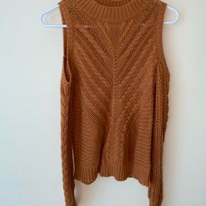 Gold orange knit cold shoulder top Aeropostale XS